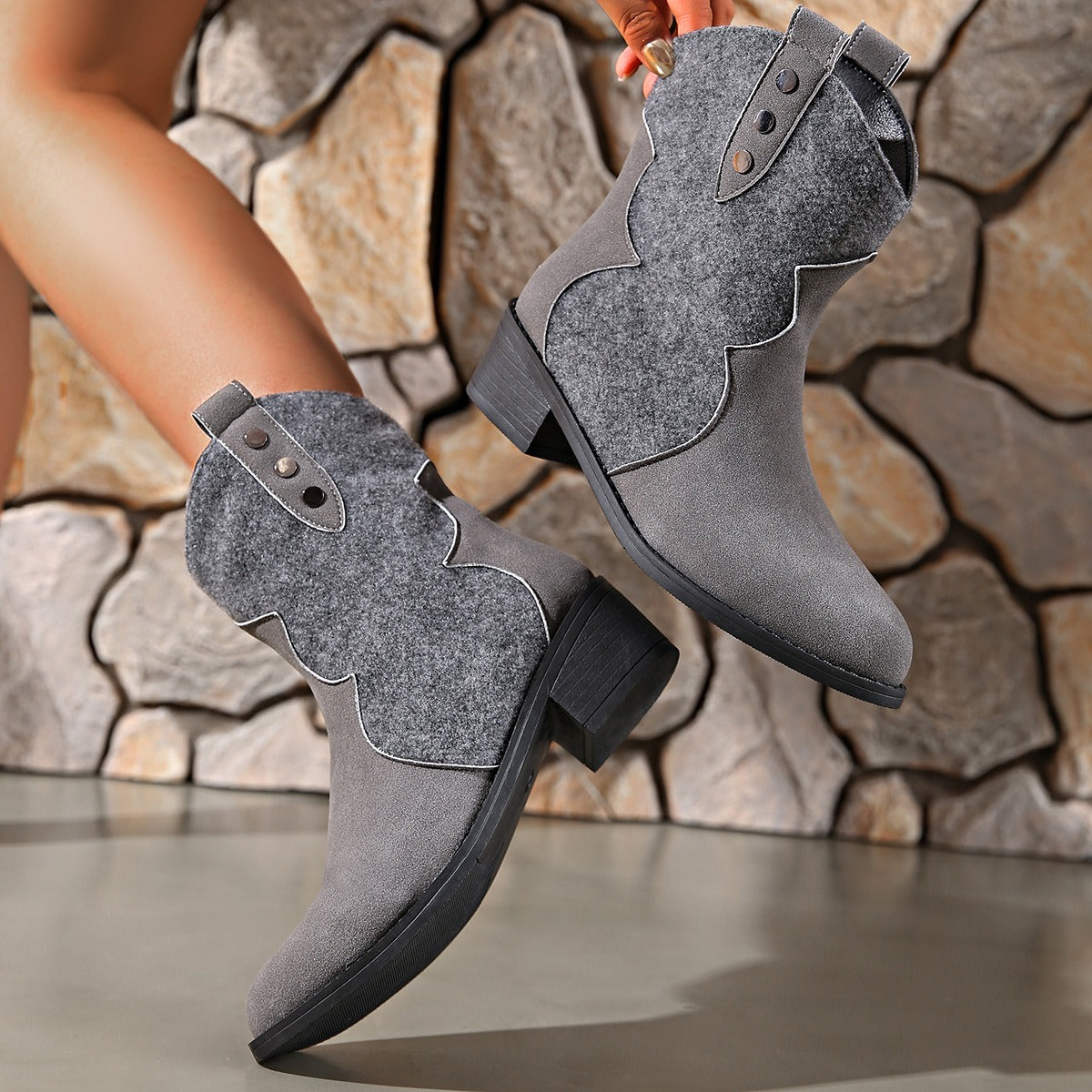 Suede Block Heel Boots
