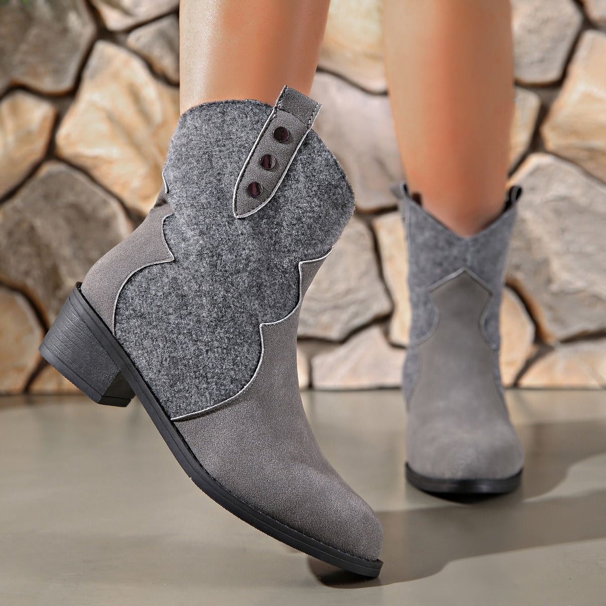 Suede Block Heel Boots