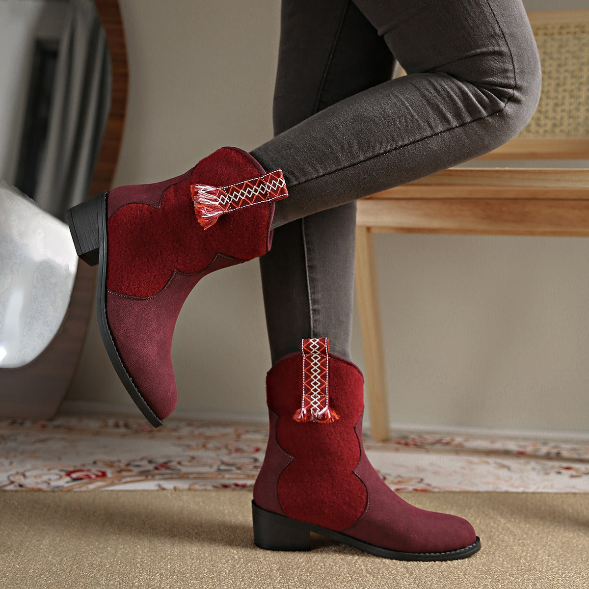 Suede Block Heel Boots