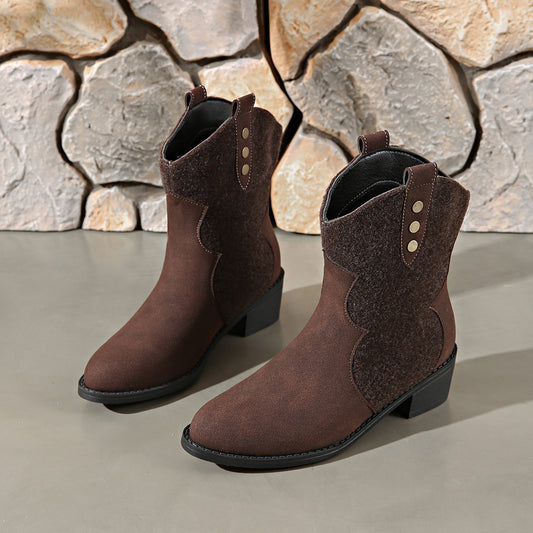 Suede Block Heel Boots