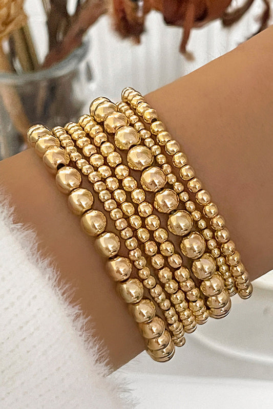 Gold 7pcs eaded Bracelet Set