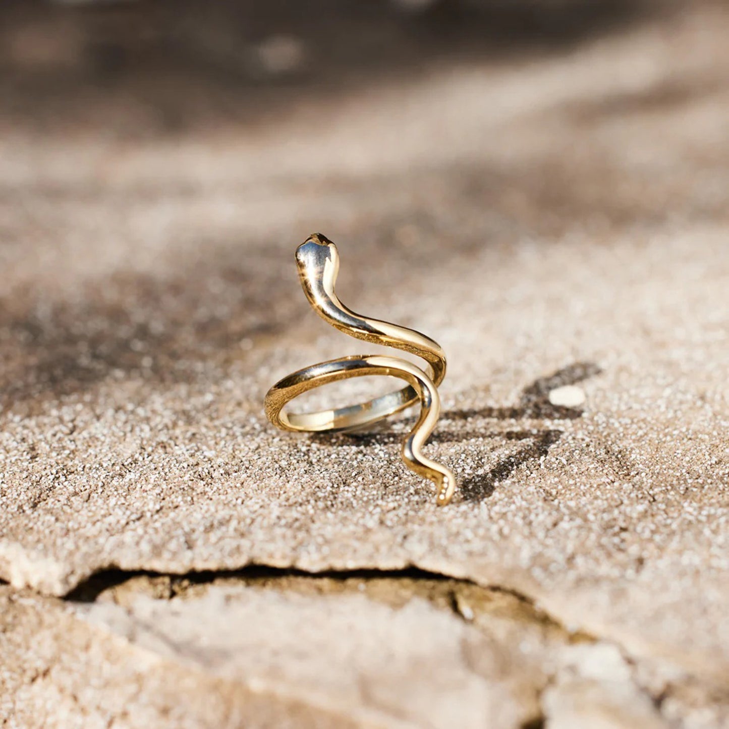 Snake Shape 18K Gold-Plated Ring