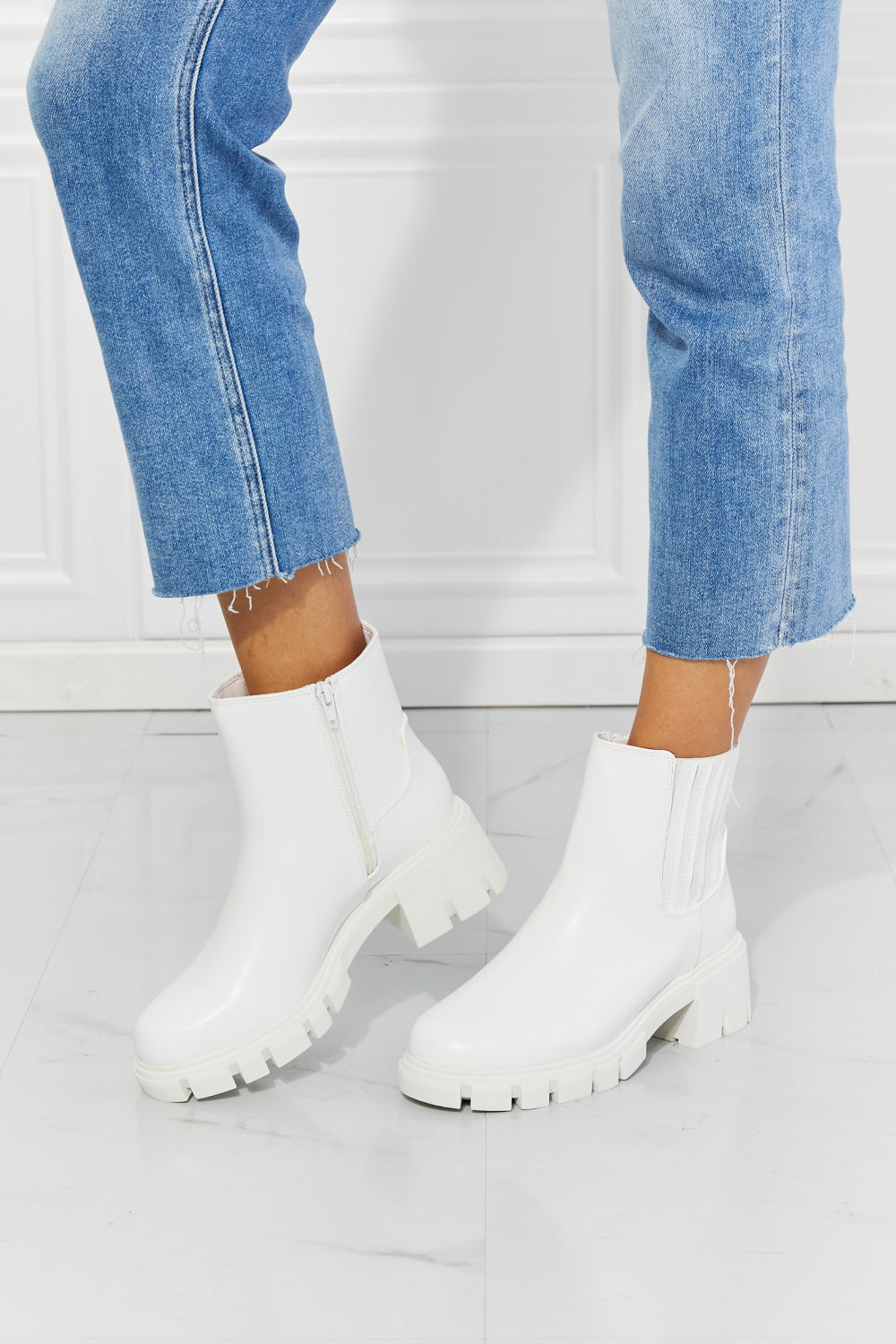 White Chelsea Boots