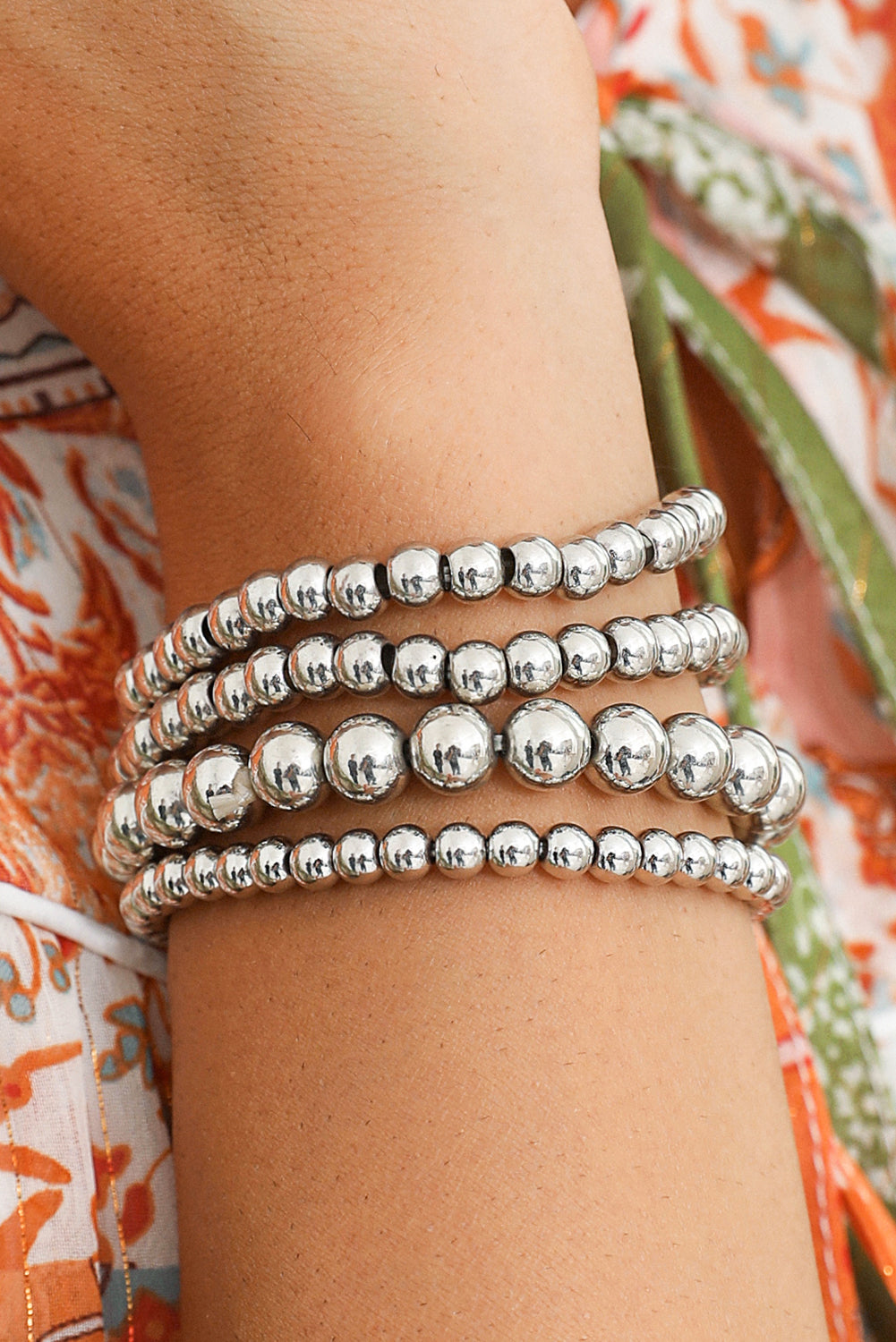 White Beaded Bracelet