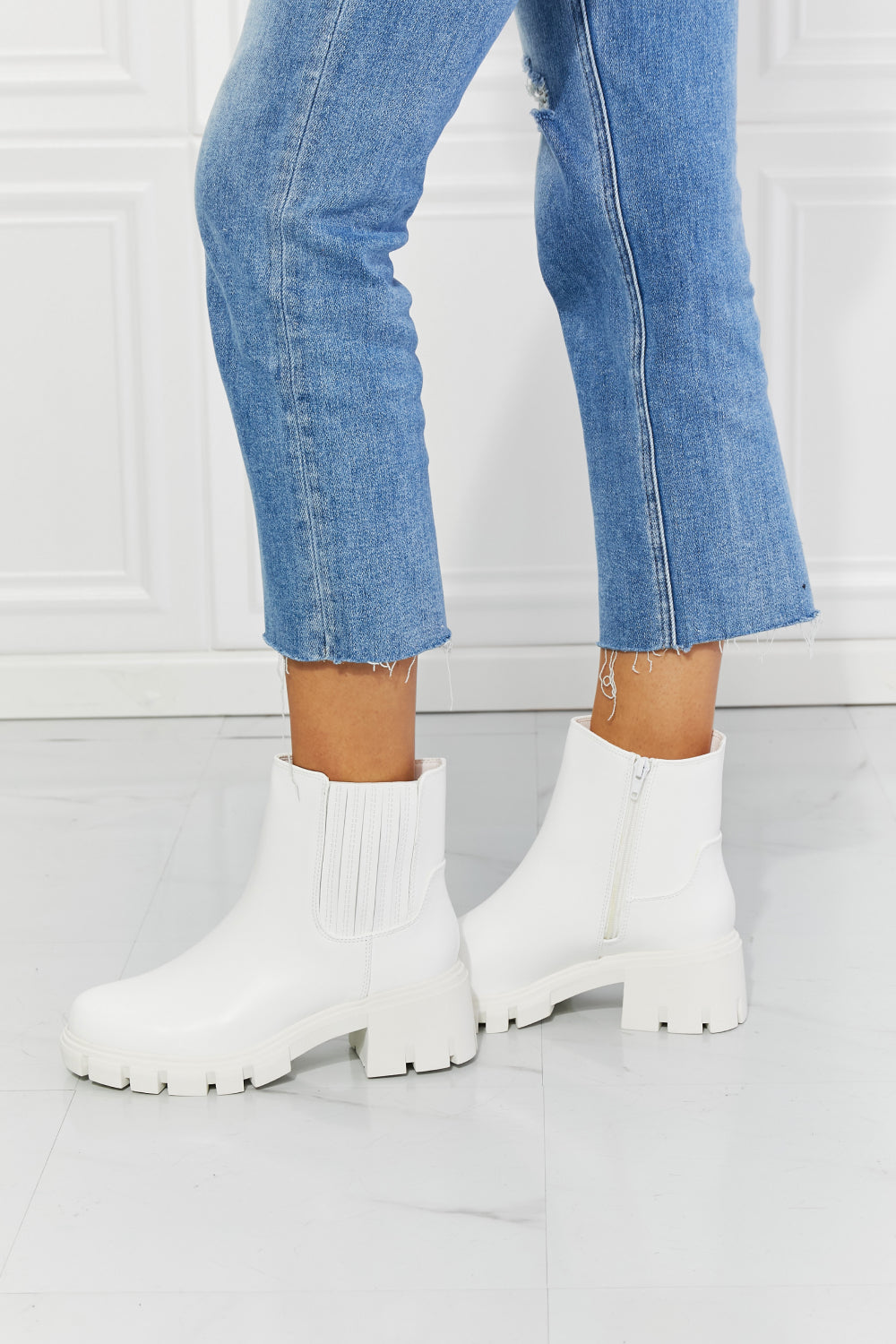 White Chelsea Boots