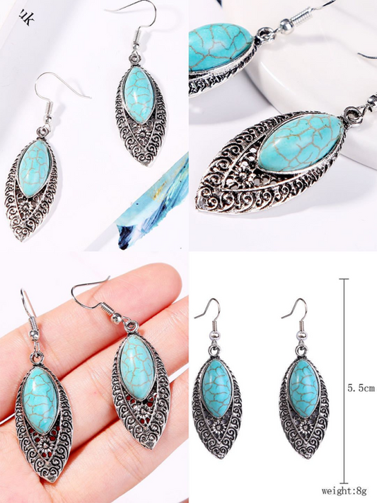 Bohemian vintage turquoise earring set