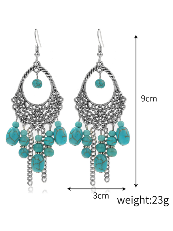 Bohemian vintage turquoise earring set