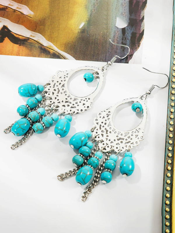 Bohemian vintage turquoise earring set