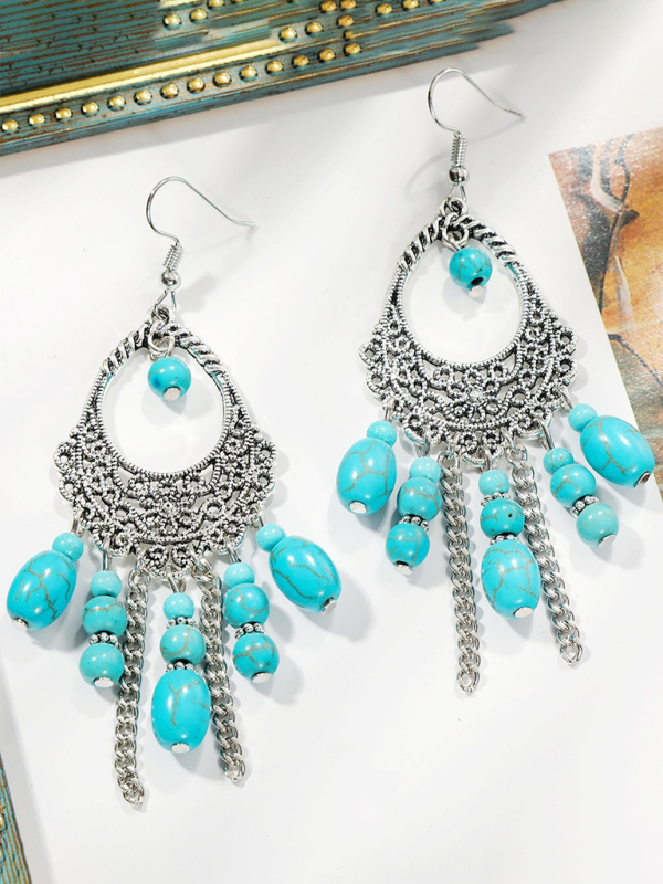 Bohemian vintage turquoise earring set