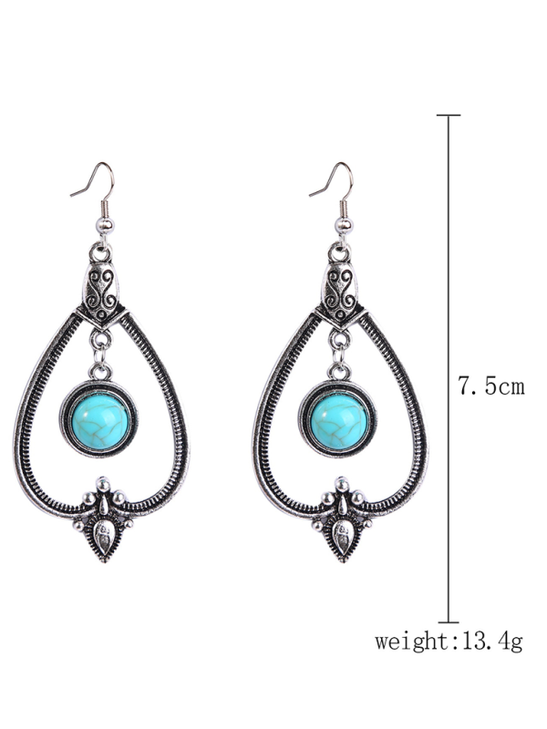 Bohemian vintage turquoise earring set