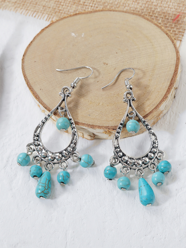 Bohemian vintage turquoise earring set