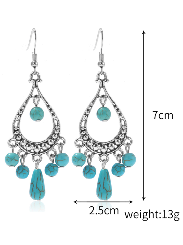 Bohemian vintage turquoise earring set