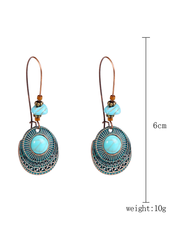 Bohemian vintage turquoise earring set