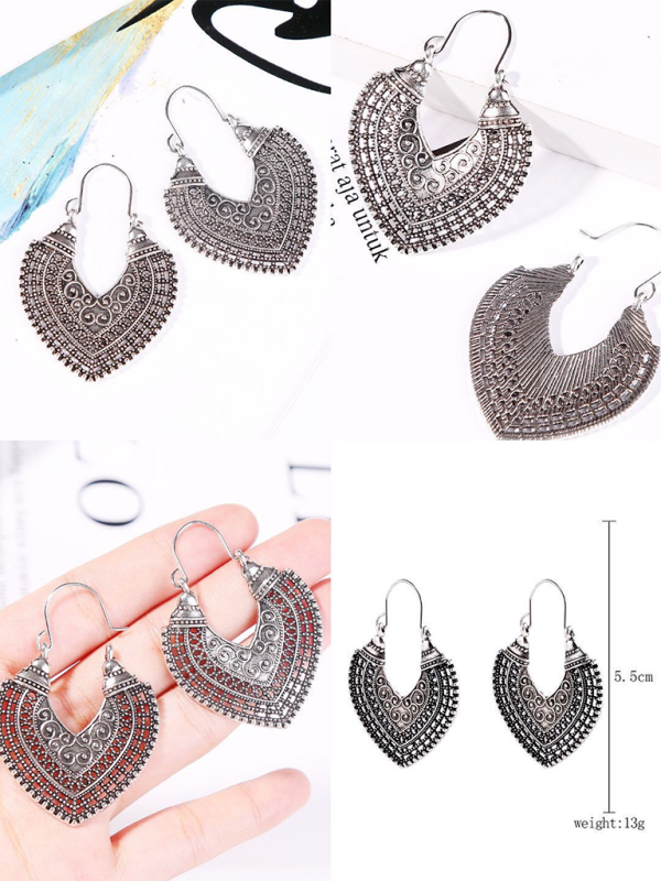 Bohemian vintage turquoise earring set
