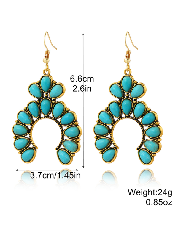 Bohemian vintage turquoise earring set