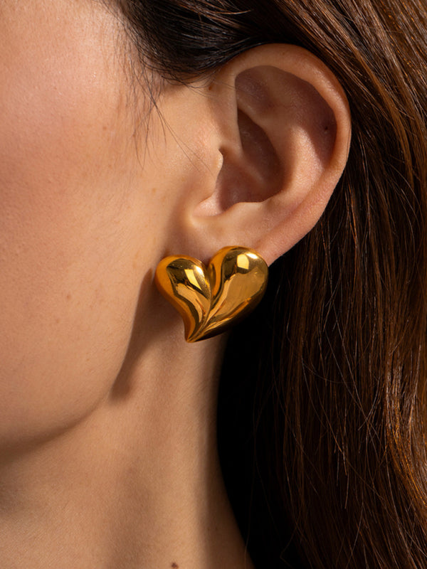 18K gold heart-earrings