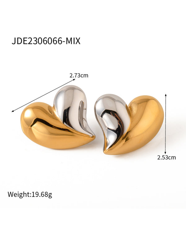 18K gold heart-earrings