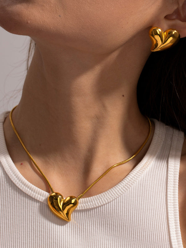 18K gold heart-earrings