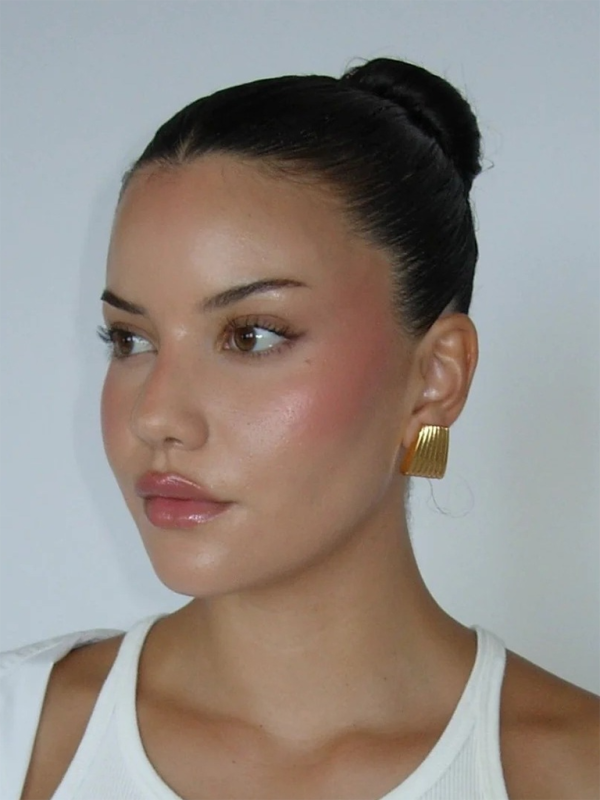 Striped trapezoidal earrings