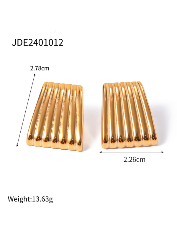 Striped trapezoidal earrings