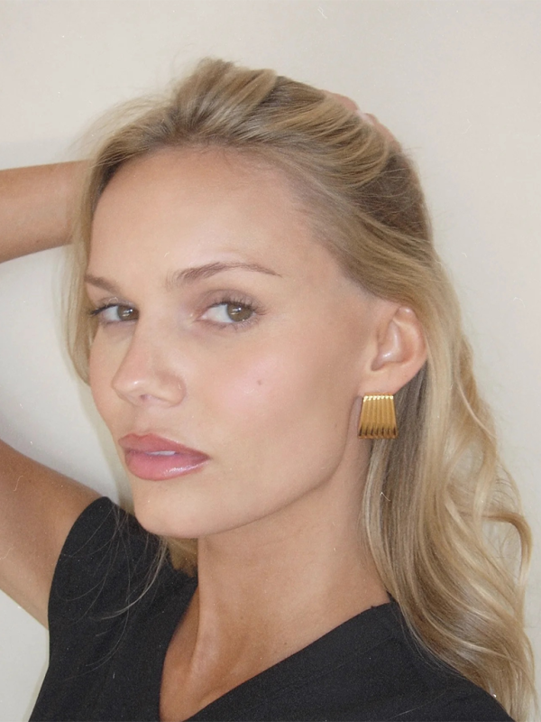 Striped trapezoidal earrings
