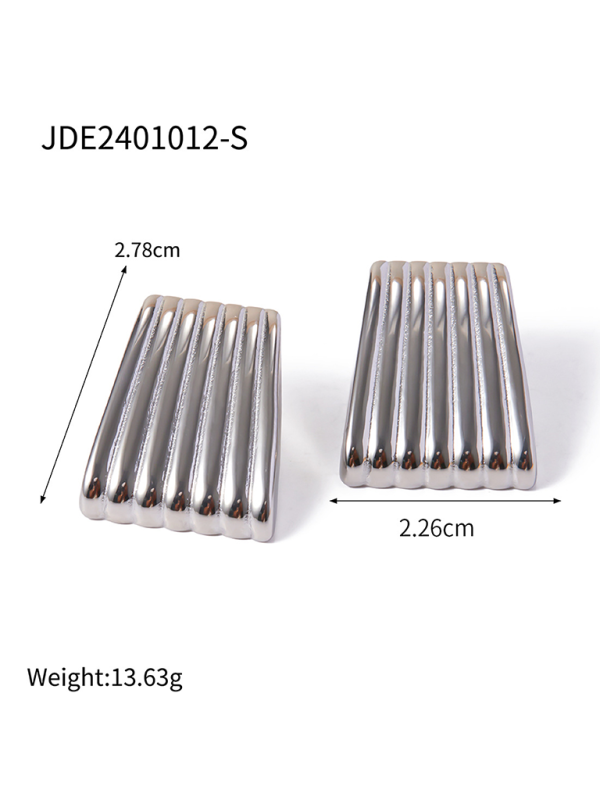 Striped trapezoidal earrings
