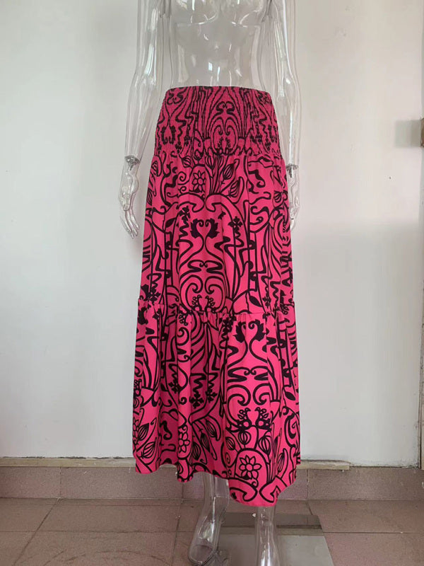 Casual long print skirt