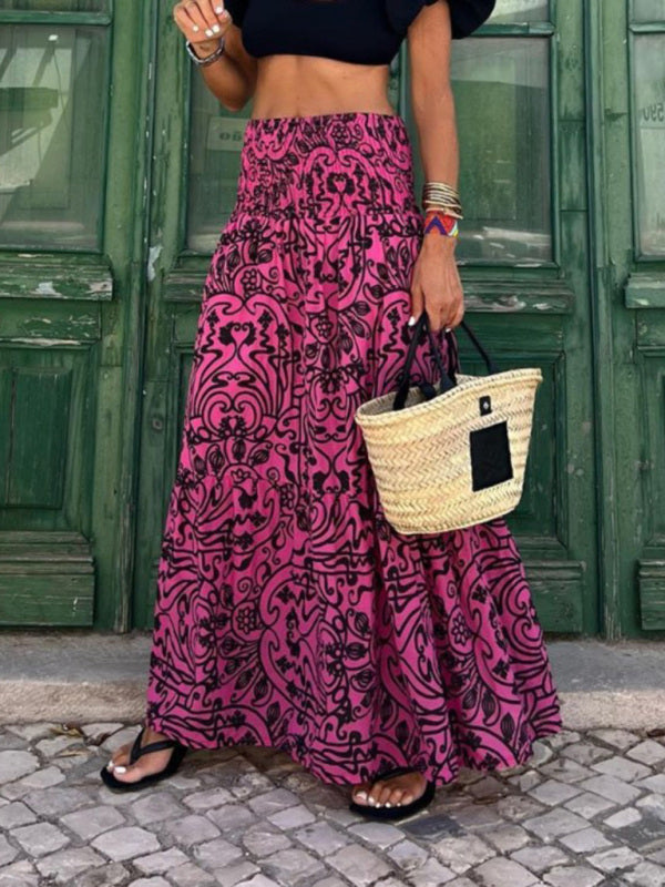 Casual long print skirt