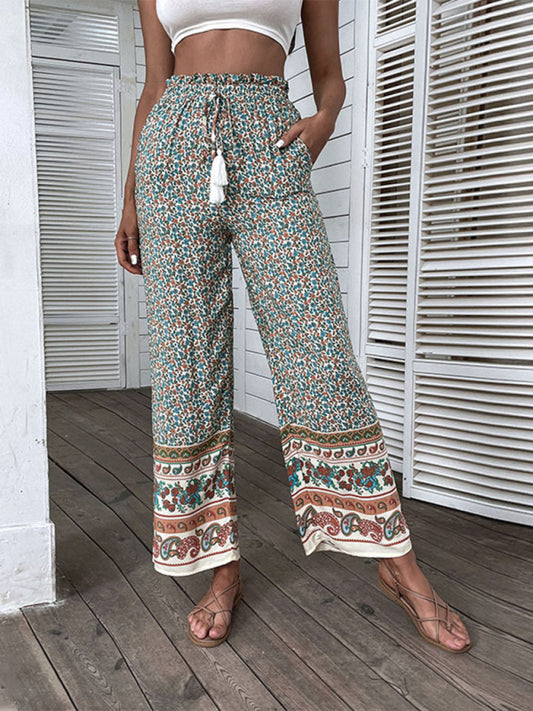 Bohemian wide leg pants