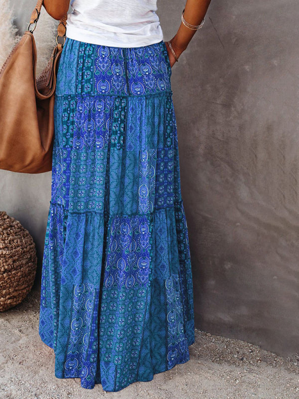 Bohemian high waist long skirt