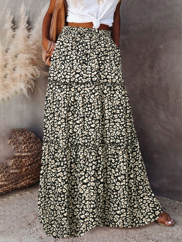 Bohemian high waist long skirt