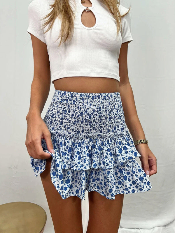 Pretty printed short skirt