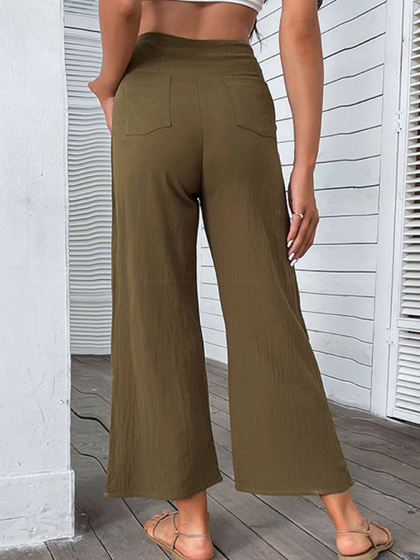 Cotton and linen flared pants