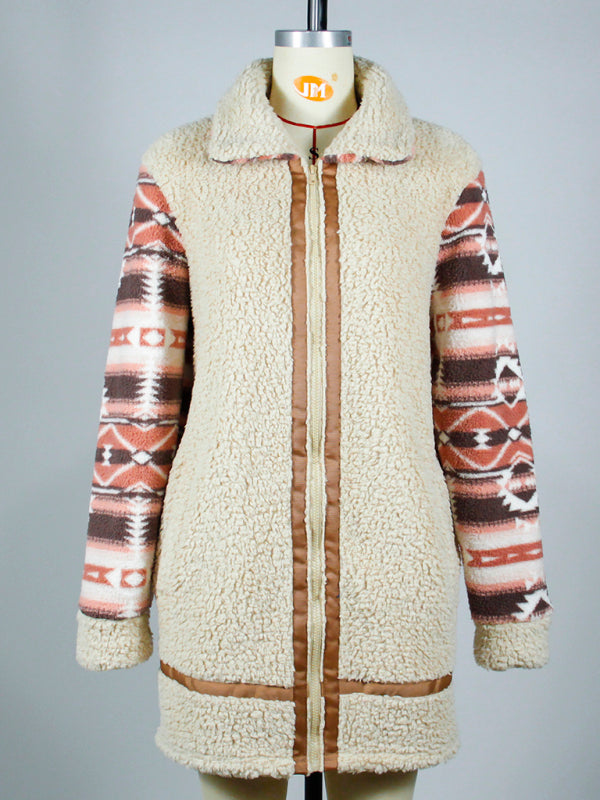 Printed plush jacket