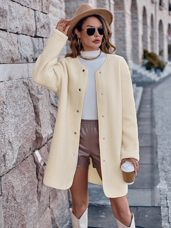 Single breasted long sleeve coat