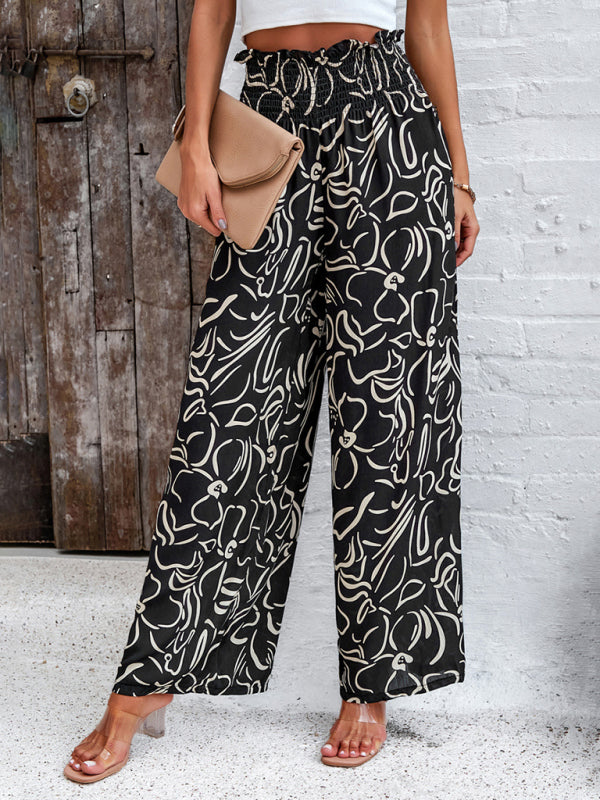 Elegant geometric loose trousers