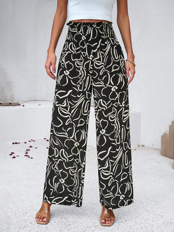 Elegant geometric loose trousers