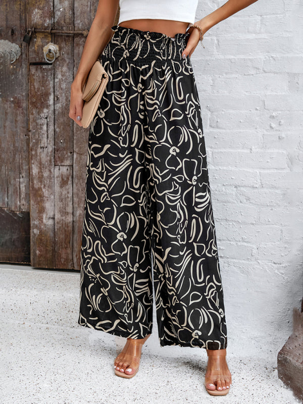 Elegant geometric loose trousers