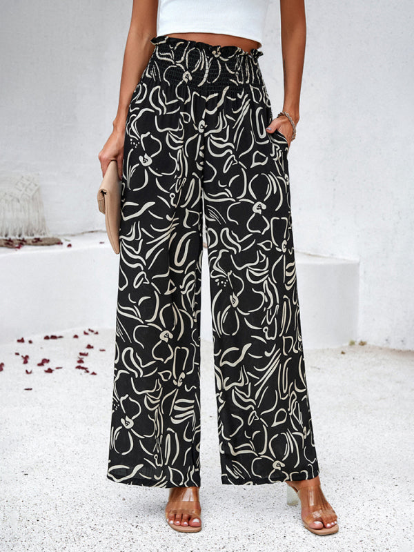 Elegant geometric loose trousers