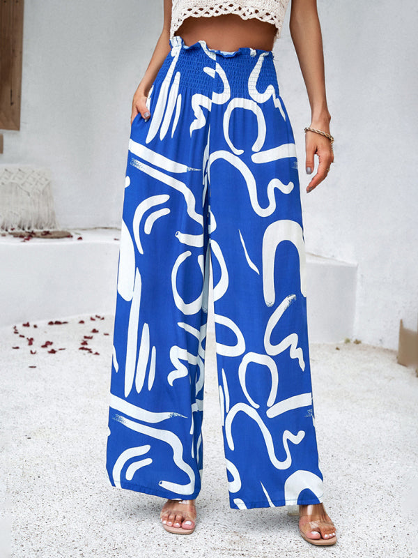 Elegant geometric loose trousers