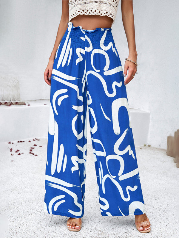 Elegant geometric loose trousers