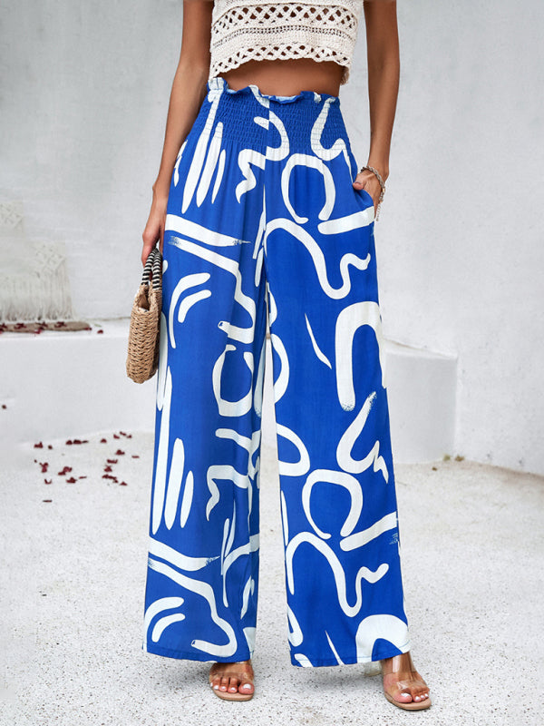 Elegant geometric loose trousers