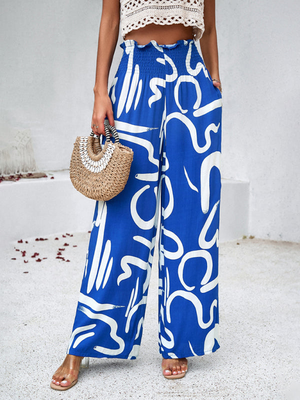 Elegant geometric loose trousers