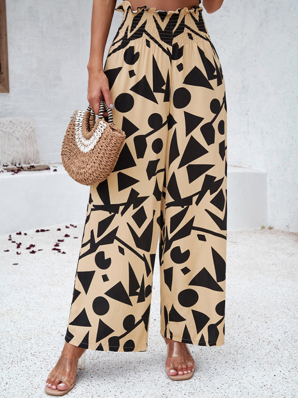 Elegant geometric loose trousers