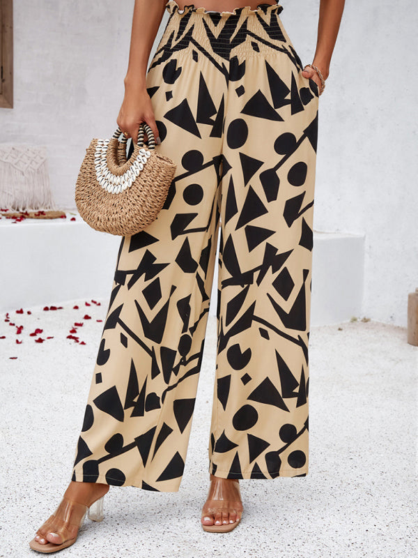 Elegant geometric loose trousers