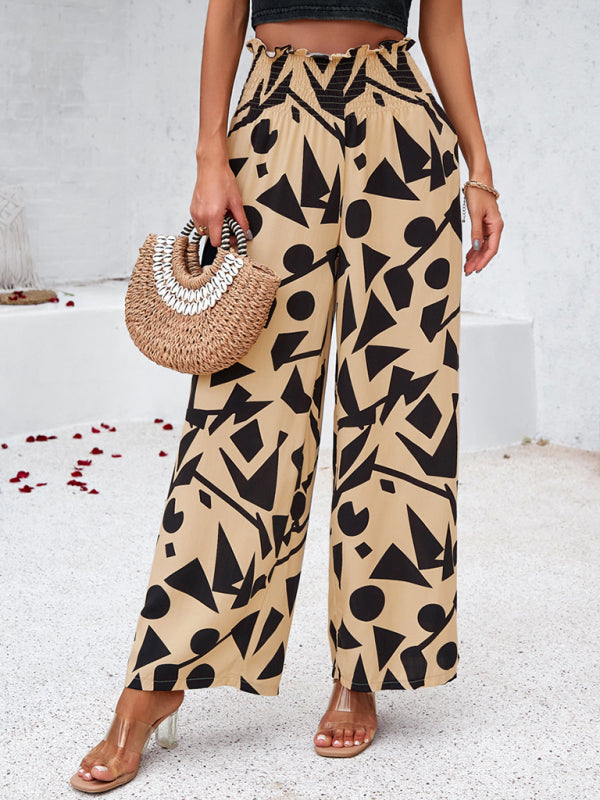 Elegant geometric loose trousers