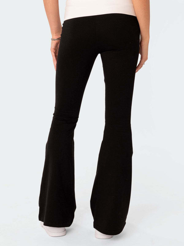 Slimming, low-waist flared pants