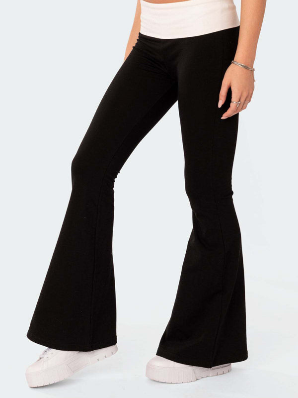 Slimming, low-waist flared pants