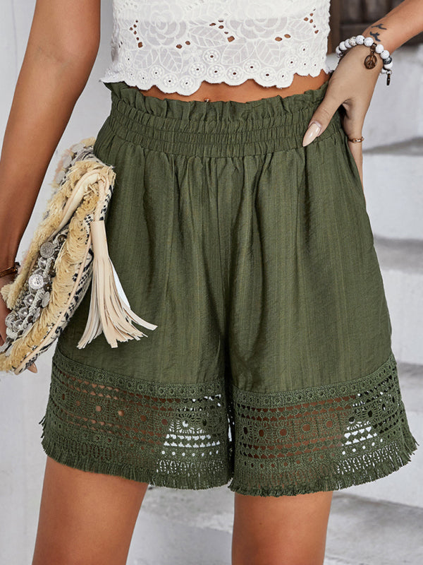 Lace wide leg shorts