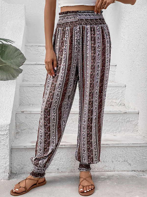 Ethnic high waist printed trousers